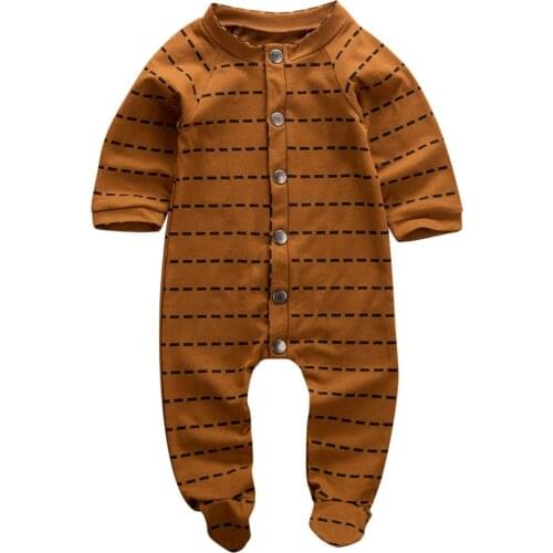 Cute Newborn Baby Girl Boy Long Sleeve Romper Wrap Foot Jumpsuit Autumn Infant Toddler Clothes 0-6M