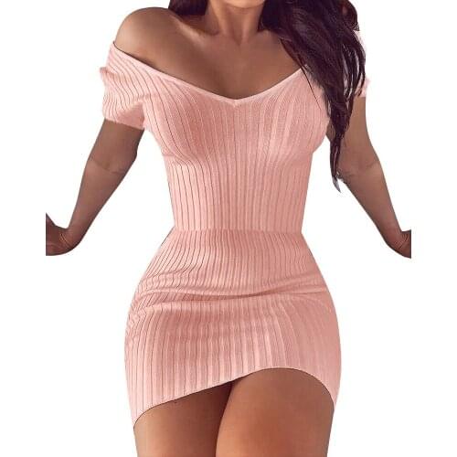 6343 Summer new fashion womens wear European and American sexy street V collar short sleeved mini short dress