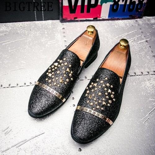 Coiffeur Glitter Loafers Mens Office Shoes Italian Shoes For Men Formal Slip Dress Dressing Shoes For Men Scarpe Uomo Eleganti