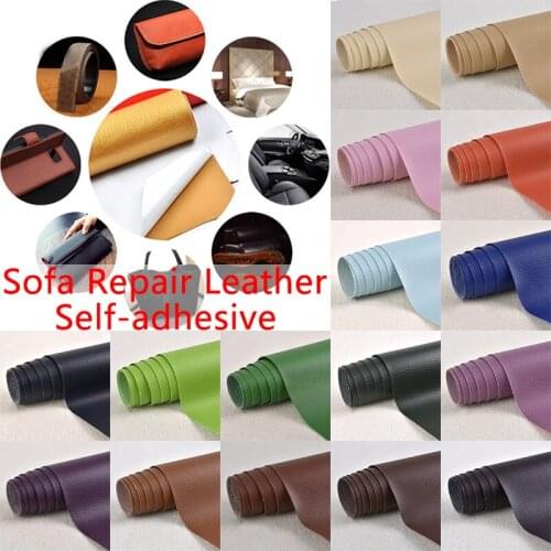 25 colors No Ironing Self Adhesive Fabric Stick on Sofa clothing DIY Repairing Leather PU Fabric big stickr Patches