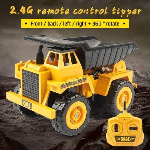 New Creative 2.4g Remote Control Electric Simulation Four-wheel Drive 1:32 Engineering Dump Truck Childrens Toys