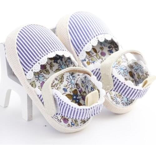 0-1 year old female baby striped soft bottom baby toddler shoes