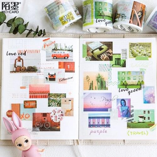 Pairs Night Washi Masking Tape Set DIY Floral Washi Sticker Decor Paper Masking Adhesive Tape Crafts