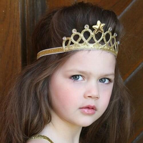 Baby Star Crystal Crown Headband Soft Elastic Fiber Girls Hair Band Headwear NYZ Shop