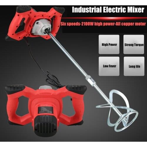 110V/220V Industrial Electric Mixer 6-speed Adjustable Speed 2100W Paint Mixer Cement Putty Powder Mixer Paint Mixer