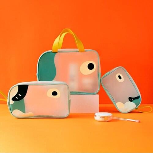Transparent Cartoon Travel Waterproof Organizer Fashion Bath Wash Makeup Bag Women Beautician Cosmetic Bag Wash Bags