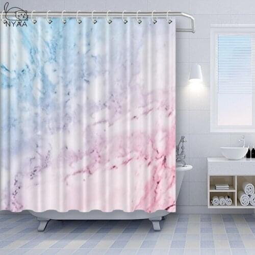 Vixm Marble Shower Curtain Pastel Toned Cloudy Hazy Crack Lines Stained Antique Shabby Chic Design Fabric Bath Curtains
