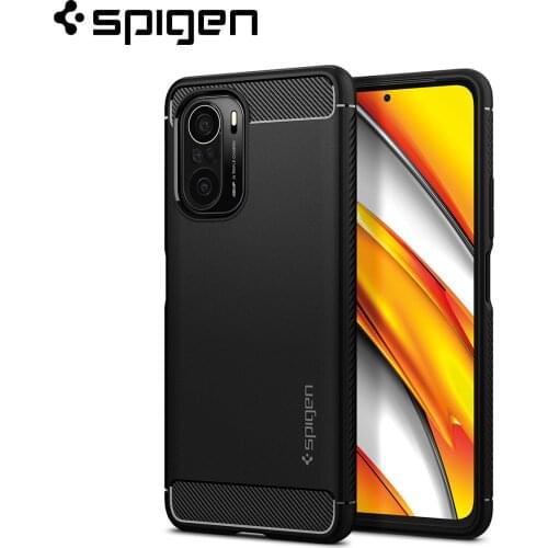 Spigen Rugged Armor Case for Xiaomi Poco F3 / Redmi K40 Pro / K40 Pro+ Matte Black Flexible Soft TPU Anti-Slip Cases
