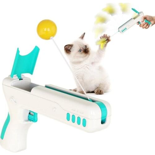 Funny Kitten Cat Teaser Interactive Toy Rebound Cat Stick Feather Toy For Cats Kitten Exercise Interactive Game