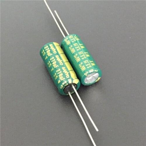 100pcs 270uF 35V SANYO WX Series 8x20mm Low Impedance 35V270uF Motherboard Aluminum Electrolytic Capacitor