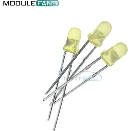 100Pcs/Lot 3MM LED YELLOW Color Light Super Bright 3mm LED Diode Light Assorted Kit Diy Electronic