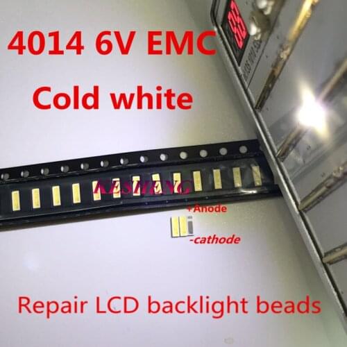 100pcs/Lot 4014 4020 CHIP-2 SMD LED Beads Cold white 1W 6V 150mA For TV/LCD Backlight EMC