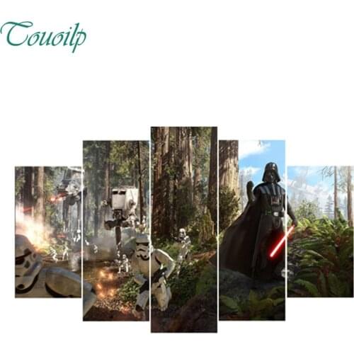 2018 new 5pcs 5D Diy Diamond Cross Diamond Rhinestone Diamond Mosaic World War Alien Forest Round&Square Home Decor