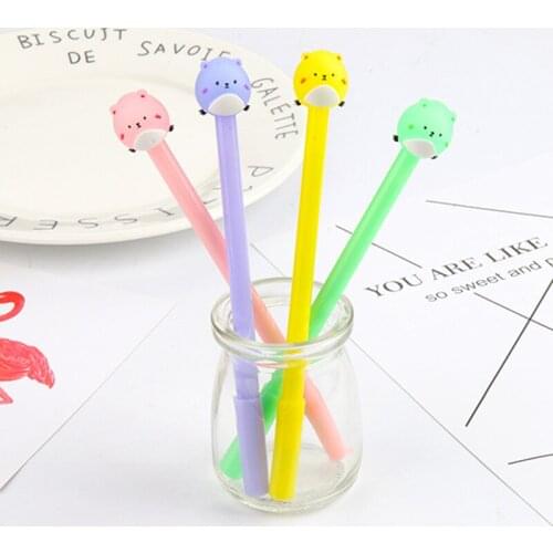 36PCS Cartoon Creative Cute Animal Gel Pen Mole Black Water-based Pen Student Stationery Office Accessories
