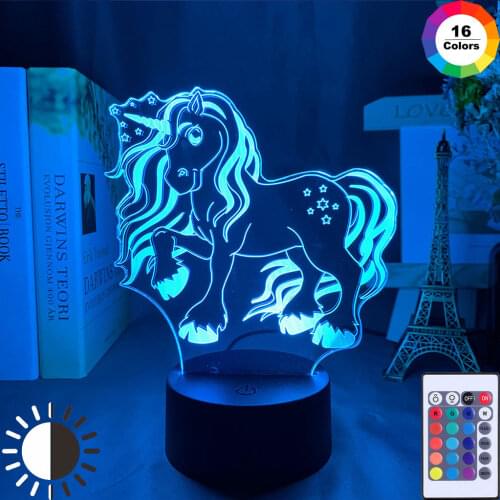 3d Lamp Unicorn Baby Night Light Color Changing Usb Battery Nightlight for Kids Child Girl Bedroom Decor Unicorn Night Lamp Gift