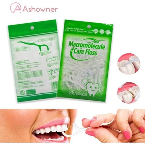 100Pcs/Lot Floss Pick Oral Gum Teeth Cleaning CareDisposable Dental Flosser Interdental Brush Teeth Stick Toothpicks