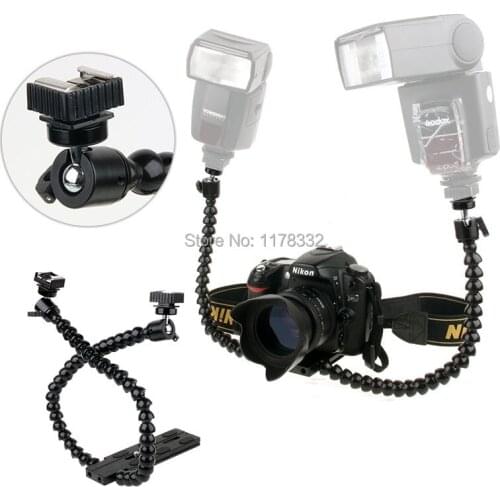 Exempt postage + tracking number Dual-arm Macro Flash Bracket for Canon for Sony for Olmpusr for Nikon