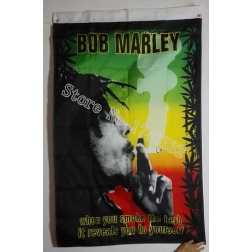 Bob Marley Jaica Rasta Flag hot sell goods 3X5FT 150X90CM Banner brass metal holes