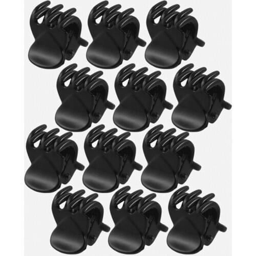 12 pcs/sets Fashion Women crab Hair claw clip Girls Black Plastic Mini Hairpin Claws Hair Clip Clamp For Women Gifts