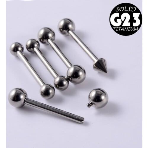 CHUANCI 1 PC Titanium Internal Thread Industrial Barbell Ring Tongue Nipple Bar Earring Body Piercing Jewelry