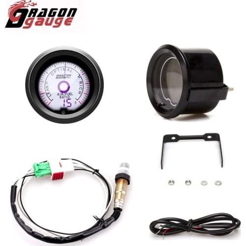 DRAGON GAUGE 52mm Air Fuel Ratio Gauge Digital Pointer LCD Display Narrowband Oxygen Sensor Car Gauge for 12V Car 0258006028