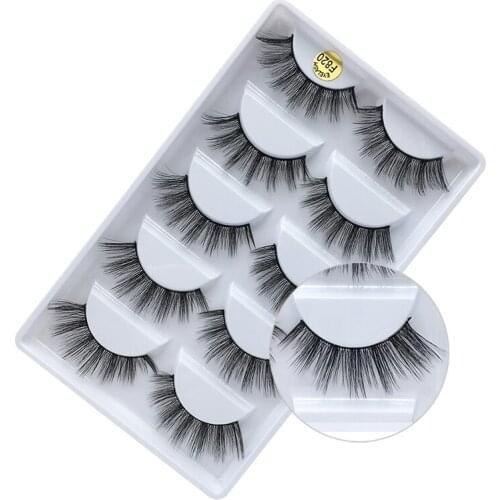 Flash Girl Good Quality False Eyelashes 5 Pairs Natural Long 3D Mink Lashes Makeup Tools Wispy Thick Eyelash Extension F820