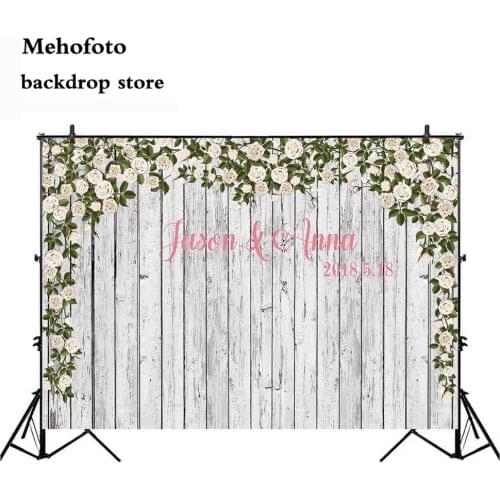 Mehofoto Photography backdrops, Wedding Married Ceremony Background for Photo Studio Wood Floor Computer Printed Vinyl Cloth 824