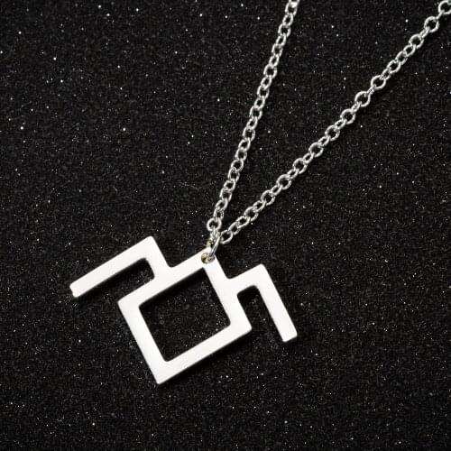 Hfarich Chic Mountain Chain Necklaces Unique Design Women Fashion Double Twins Peaks Choker Pendants Steel Jewelry