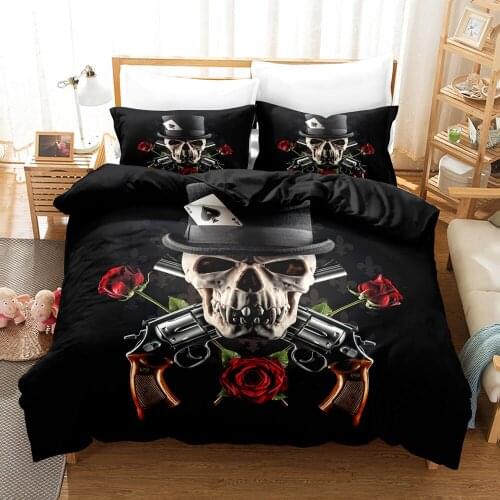 Poker Quilt Cover 2/3pcs Bedding Set Cards Printed Pillowcase Adult Teens Boys Soft Poker Cards Decor Spades Pattern Duvet Cover
