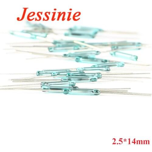 100Pcs Magnetic Reed Switch Sensor 2.5*14mm 3pin Normally Open Normally Closed Glass NO NC Contact Conversion 2.5x14mm