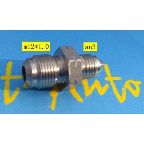 Stainless Steel Metric Adaptor m12*1.0 M12 X 1.0 to an-3 -3an 3/8-24unf thread ptfe brake hose line end fitting