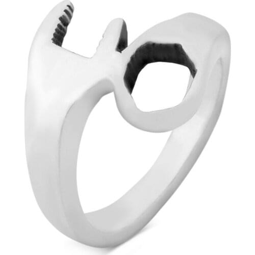 Men Silver Ring With Wrench Motif, Made In Turkey, Solid 925 Sterling Silver