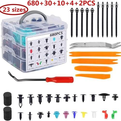 726pcs Boxed Buckle Car Body Panel Rivet Set Box Fastener Clip Mixed Detacher Set
