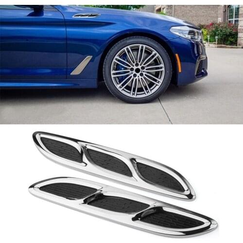 1 Pair Chrome Fender Hood Decorative Side Air Flow Vent Cover Sticker Universal for Car Truck SUV Car Styling
