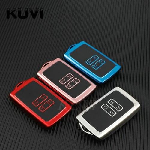 NEW TPU Car Key Case Full Cover For Renault Koleos Kadjar Megane Talisman Captur Espace Clio 2016-2019 4 Button Accessories