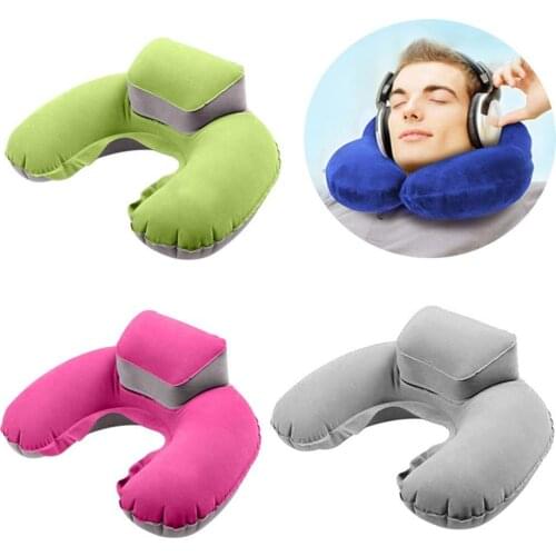 Portable U-Shape Neck Support Pillow Cervical Collar Outdoor Travel Camping Neck Brace Inflatable Cushion Nap Savior Health Care