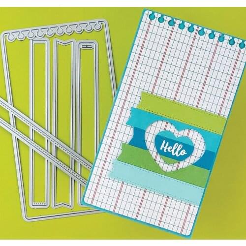 Holed Tab Frame&mini Banner Scrapbook Die Cuts Slim Card Frames Decorative Embossing Papercard Crafts Die 2021