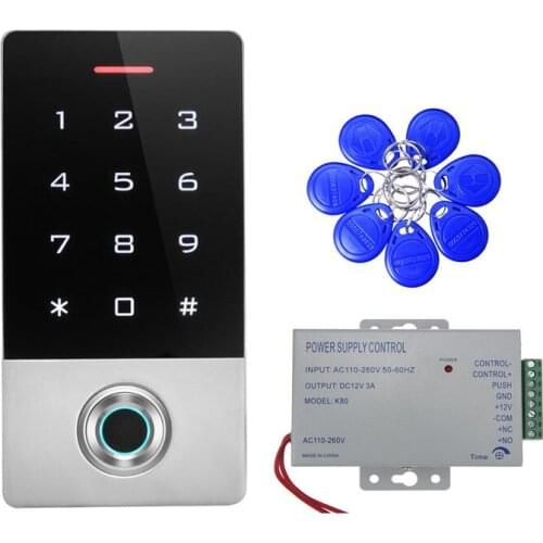 With power supply Waterproof RFID Fingerprint Reader Scanner Password gate opener Door Access Control Keypad Security Entry