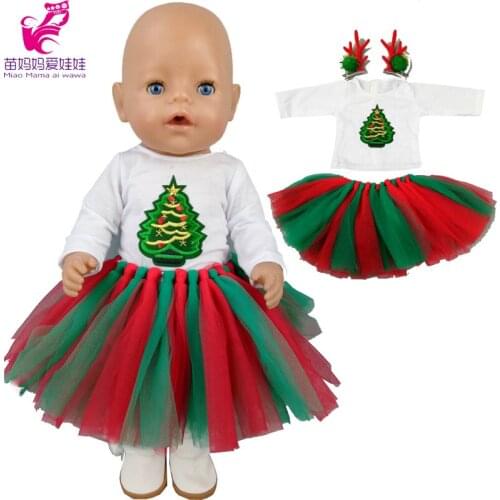 Baby Doll Christmas Dress 18 Inch Girl Doll Tutu Skirt Doll Clothes Cake Lace Skirts
