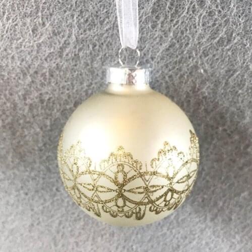 Christmas glass ball decoration Pendant Gift foreign trade mall store layout gift 6.5cm gold painted ball