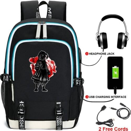 Anime Demon Slayer: Kimetsu no Yaiba USB Charging Backpack Oxford School Bags Students Bookbag Travel Laptop Bagpack Tanjirou