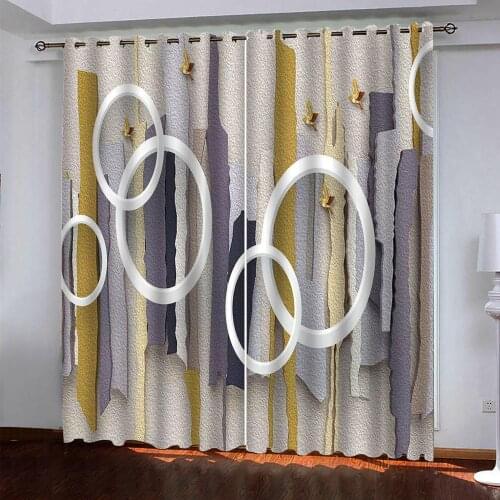Nordic style curtains custom Circle home goods 3D cortinas Living room bedroom kitchen window curtain 2020 Beautiful decoration