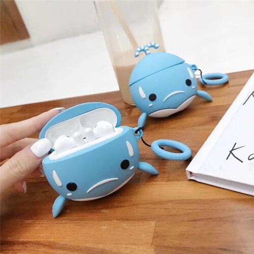 For Airpods Pro Case 3D Cartoon Whale for Airpods 12 Pro Silicone Shockproof Bluetooth Wireless Protective Cover Case Accessorie