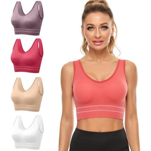 Sport Summer Padded Women Sport Bra Full-Support Crop Tank Top for Yoga Workout Running Fitness