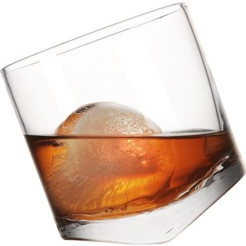 200-300ml Tilt Whisky Glass Cup Lead-Free Crystal Cup Personality Vodka Bar Family Wine Cut Liqueur Scotland Spirits Drinkware