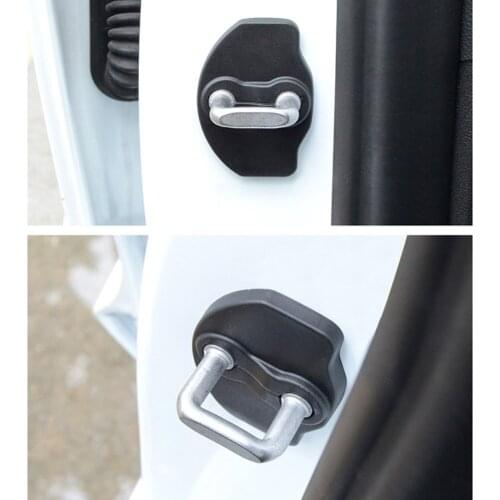 2021 Door Lock Latches Protective Covers Case Hinge Cap Rustproof Auto Buckle Limiting Stopper Covers Styling For Tesla Model 3