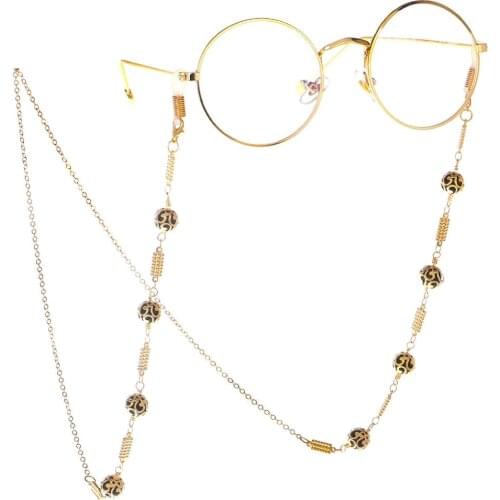 Fashion Woman Gold Hand make Eyeglass Chains Eye wears Cord Holder Neck Strap Rope Sunglasses Chain