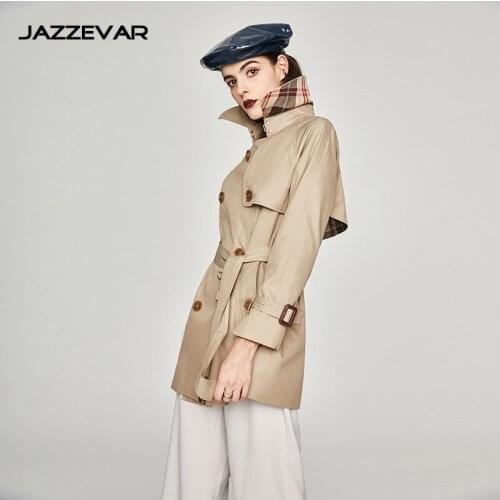 Trench coat long spring waterfall runway coats women 2019 plus size double breasted female ladies windbreaker casual beige