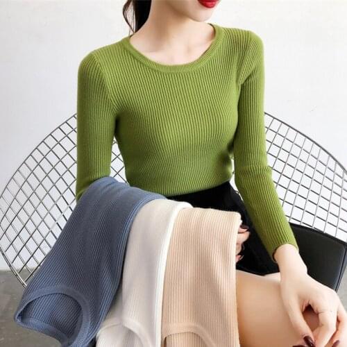 Winter clothes Knitted woman sweaters Pullovers spring Autumn Short womens jumper Slim Sexy womens sweater pull long sleeve