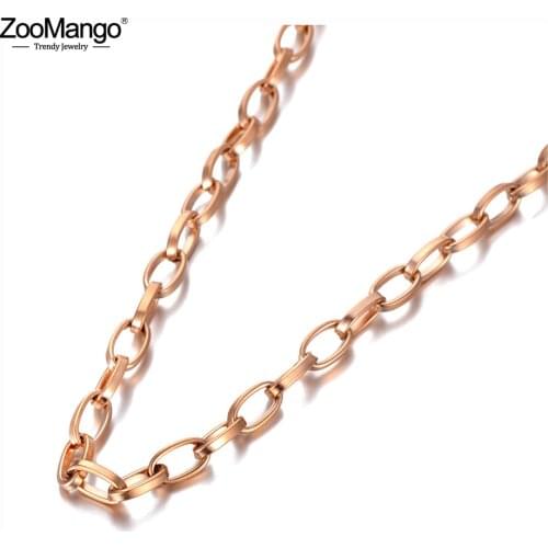 ZooMango Punk Miami Cuban Choker Necklace Collar Statement Hip Hop Big Chunky Stainless Steel Thick Chain Necklace Women ZN20127